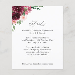 Flyer Floral rosa y borgoña 7 detalles