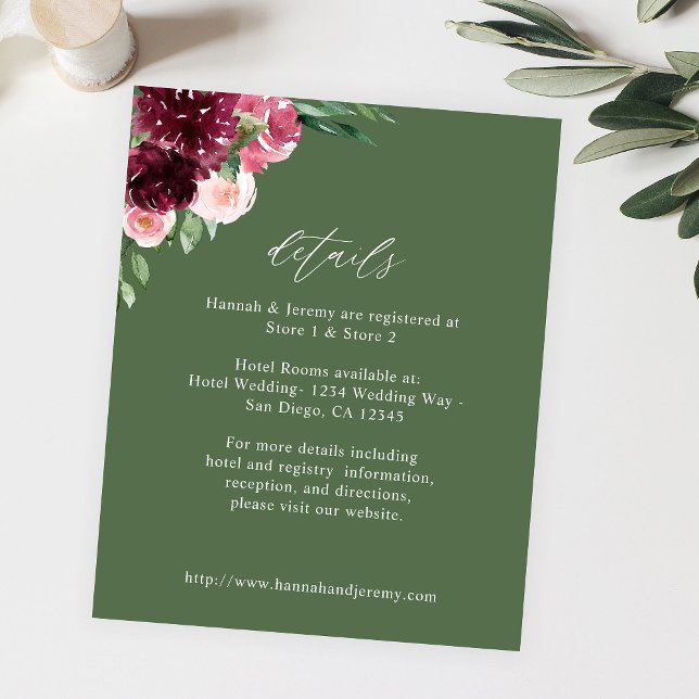 Flyer Floral rosa y borgoñona de presupuesto 7 detalles  (Subido por el creador)