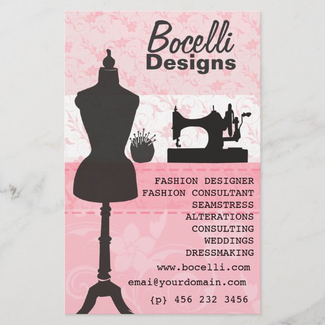 Flyer Floral Seamstress Vestido de moda Mannequin (Frente)