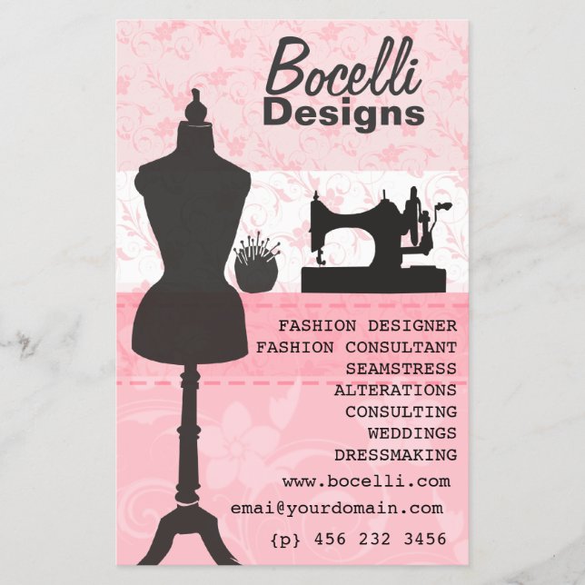 Flyer Floral Seamstress Vestido de moda Mannequin (Frente)