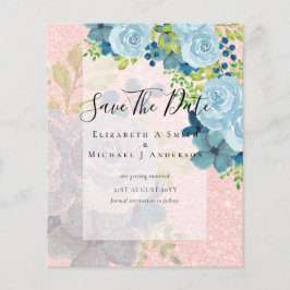 FLYER FLORALES AZUL POLVO GUARDAR FECHAS - PRESUPUESTO