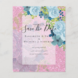 FLYER FLORALES AZUL POLVO GUARDAR FECHAS - PRESUPUESTO