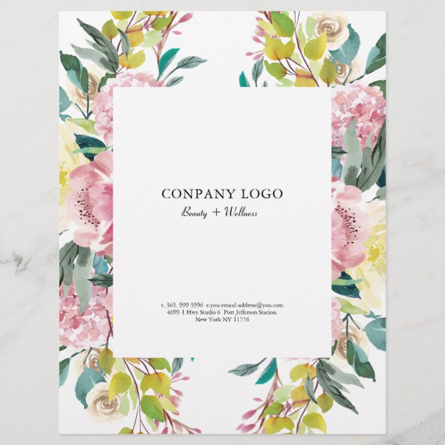 Flyer Flores acuáticas rosas (Atrás)