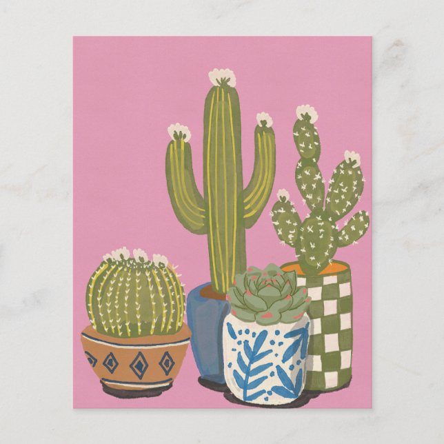 Flyer Flores de Cactus Rosadas (Frente)