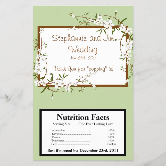 Flyer Flores de dogwood de envoltura de palomitas de mic (Frente)