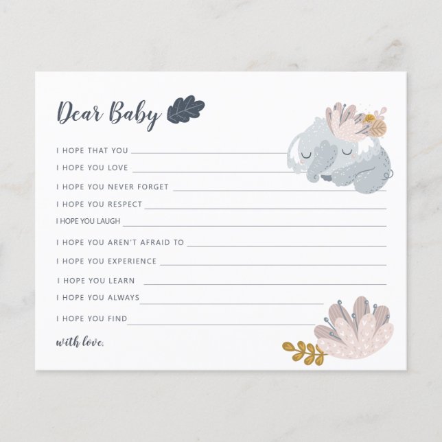 Flyer Flores de elefante blanquecino desea un bebé feria (Frente)