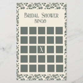 Flyer Flores de olivo en verde y crema