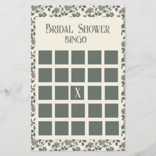 Flyer Flores de olivo en verde y crema