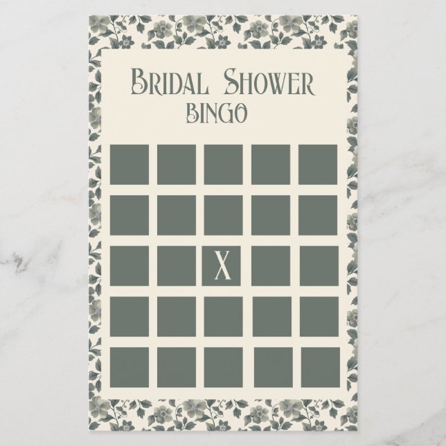 Flyer Flores de olivo en verde y crema (Frente)