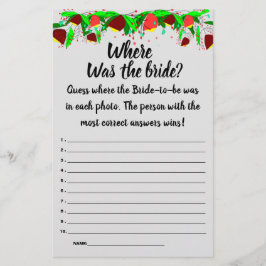 Flyer Flores ¿Dónde estaba la novia? Flauta de tarjeta d