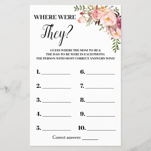 Flyer Flores Rosadas Donde Estaban Las Tarjetas De Juego (Frente)