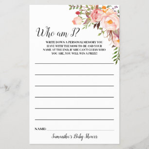 Flyer Flores rosas que soy la tarjeta de juego de Baby S