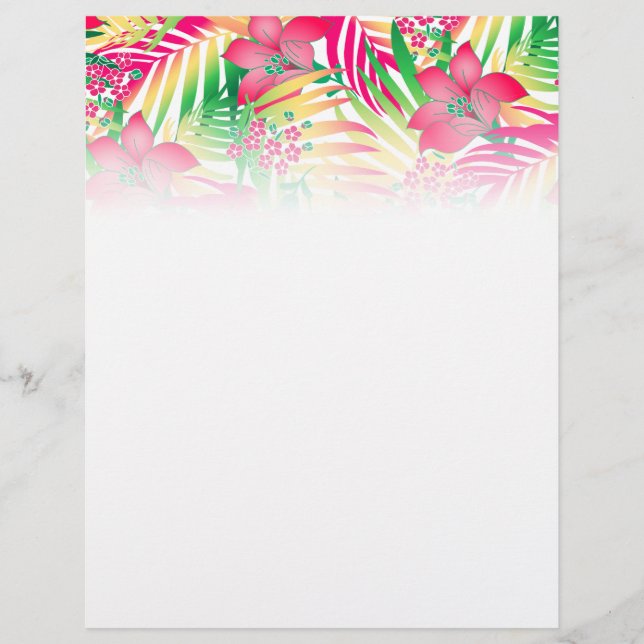 Flyer Flores tropicales de colores (Frente)