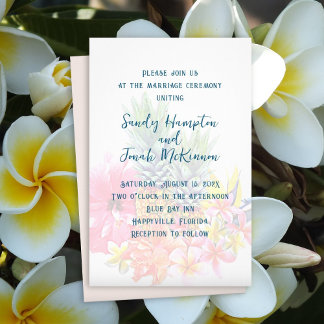 Flyer Flores Tropicales Piñas Invitación de Boda Económi