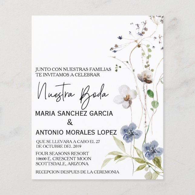 Flyer Flower Nuestra Boda, Navidades Bodas de España (Frente)