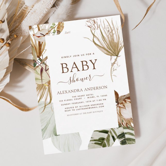 Flyer Flye de Baby Shower tropical de Boho Boho Grass (Subido por el creador)