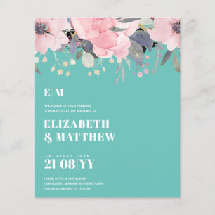 Flyer FLYERS, el Boda de presupuesto más bajo, flores ro