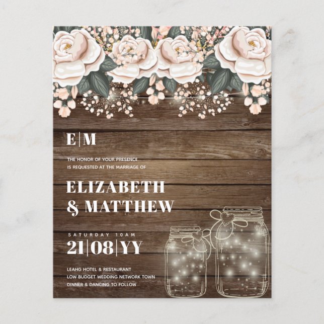 Flyer FLYERS, el Boda de presupuesto más bajo, flores ro (Frente)
