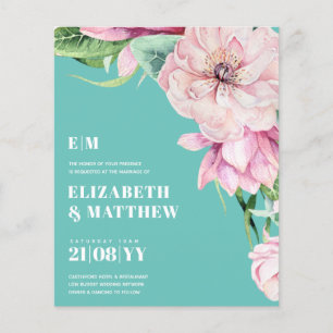 Flyer FLYERS, el Boda de presupuesto más bajo, flores ro