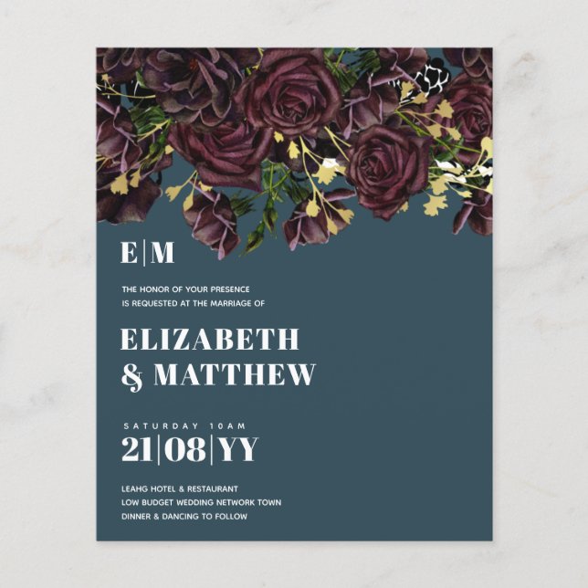 Flyer FLYERS, el Boda de presupuesto más bajo, Plum Mars (Frente)