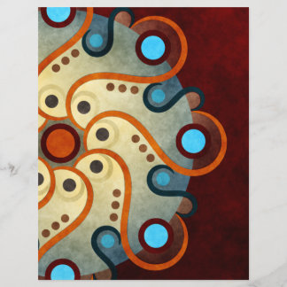 Flyer Folletín de Arte Vectorial Abstracto Floral Azul