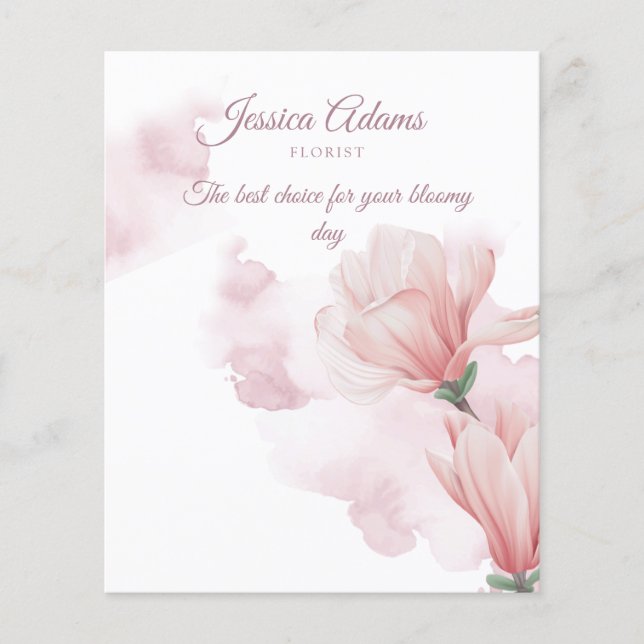 Flyer Folletín floral de acuarela romántica (Frente)