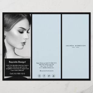 Flyer Folletín Negro/Azul de la Boutique de Lujo Minimal