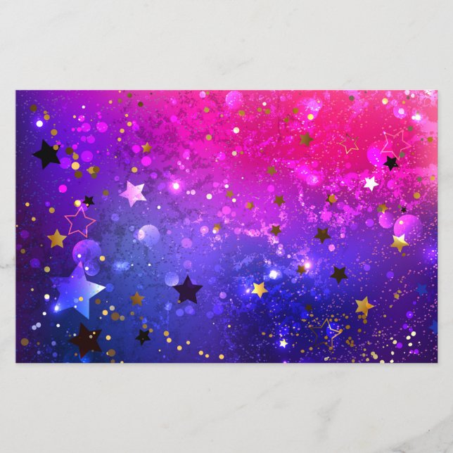 Flyer Fondo azul rosa brillante (Frente)