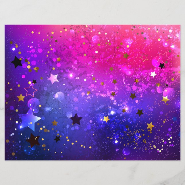 Flyer Fondo azul rosa brillante (Frente)