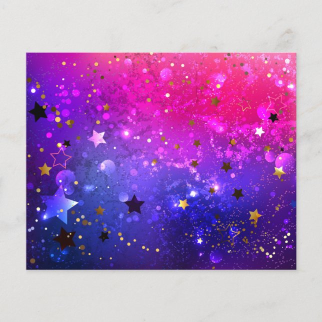 Flyer Fondo azul rosa brillante (Frente)