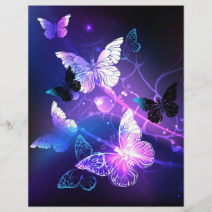 Flyer Fondo con mariposas nocturnas