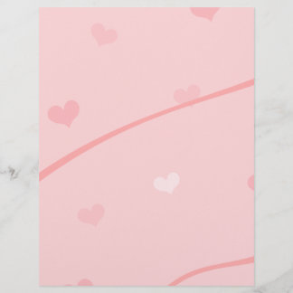 Flyer Fondo de Corazón Rosa Delicado