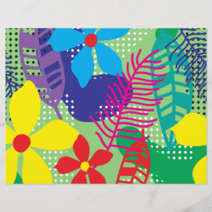 Flyer Fondo de flores coloridas