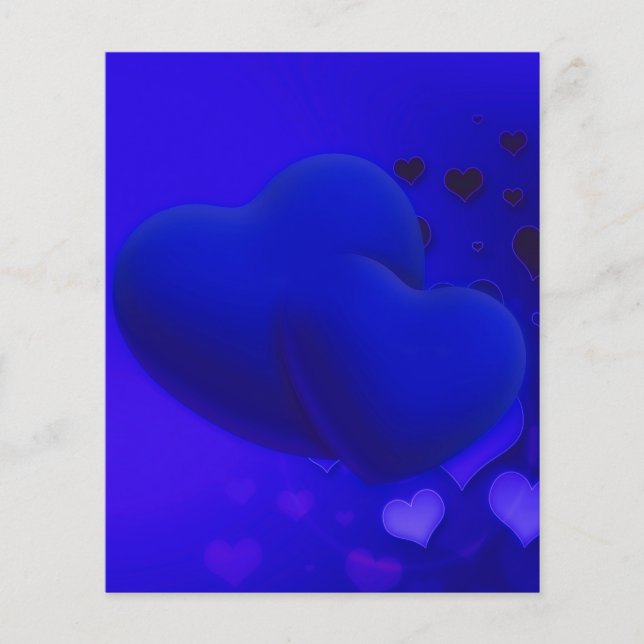 Flyer Fondo de pantalla de corazones azules HEARTS LOVE (Frente)