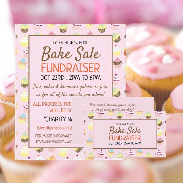Flyer Fondo de tarta, anuncio de evento de venta de past (Subido por el creador)