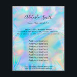 Flyer fondo iridiscente holográfico simulado<br><div class="desc">volante de artista profesional de maquillaje en salón de belleza</div>