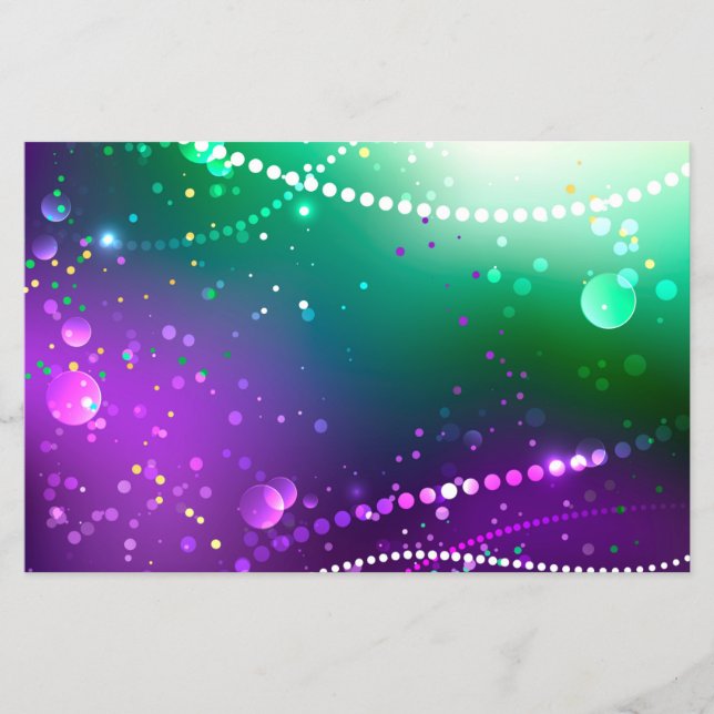Flyer Fondo morado festivo Mardi Gras (Frente)