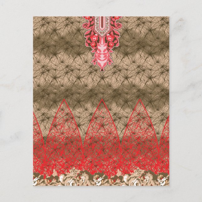 Flyer fondo rojo y marrón con borde rojo (Frente)