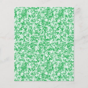 Flyer fondo verde y blanco con pequeños puntos blancos