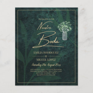 Flyer Forest Green PHOTO Wedding Invitation