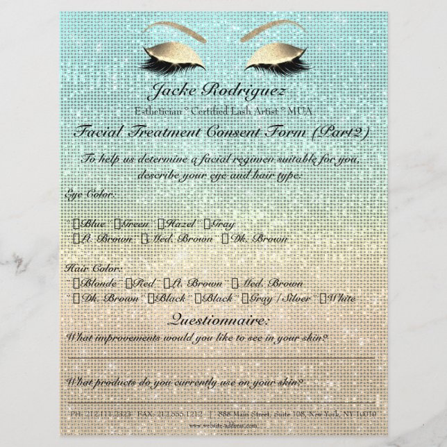 Flyer Forma de consentimiento para el tratamiento facial (Frente)