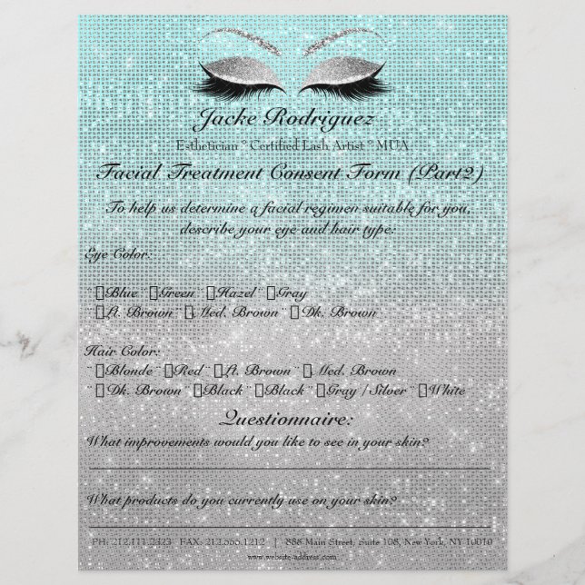 Flyer Forma de consentimiento para el tratamiento facial (Frente)