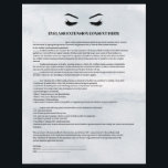 FLYER FORMULARIO DE CONSENTIMIENTO DE EXTENSIÓN GLOBAL G<br><div class="desc">Los formularios de consentimiento de extensiones Eyelash son perfectos para su negocio de extensión Lash. Este moderno y sofisticado diseño de forma de consentimiento presenta un ilustracion glamoroso y minimalista de las pestañas de una mujer, un título y un bloque donde se pueden insertar todos los detalles de consentimiento informado...</div>
