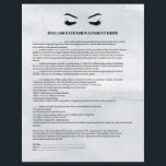 FLYER FORMULARIO DE CONSENTIMIENTO DE EXTENSIÓN GLOBAL G<br><div class="desc">Los formularios de consentimiento de extensiones Eyelash son perfectos para su negocio de extensión Lash. Este moderno y sofisticado diseño de forma de consentimiento presenta un ilustracion glamoroso y minimalista de las pestañas de una mujer, un título y un bloque donde se pueden insertar todos los detalles de consentimiento informado...</div>