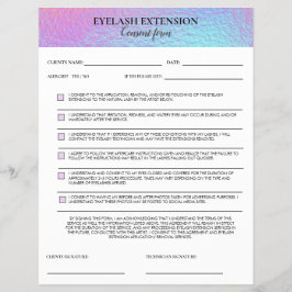 Flyer Formulario de consentimiento de pestañas holográfi