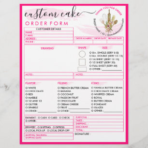 Flyer Formulario de pedido de pastel de panadería modern