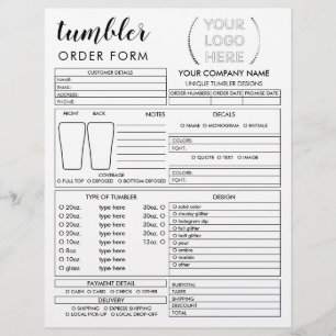 Flyer Formulario de pedido de taza de vaso