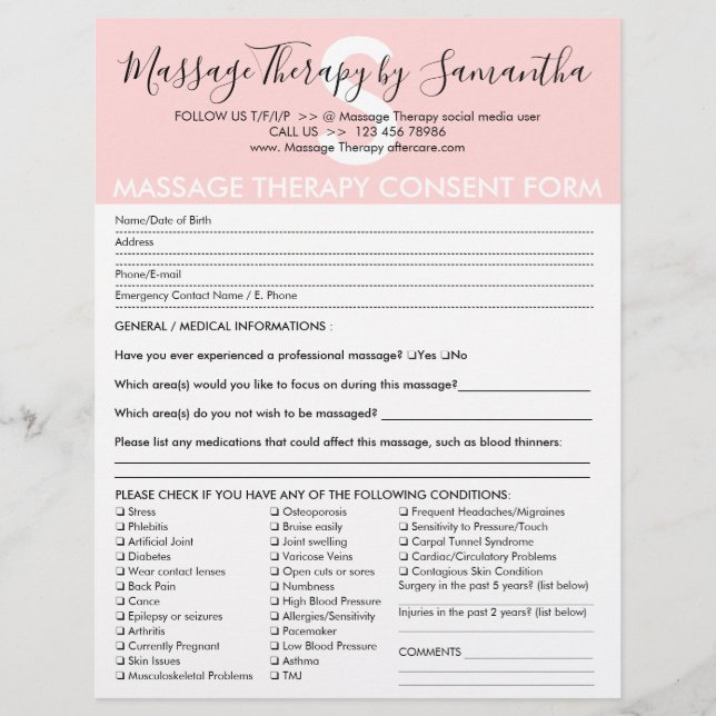 Flyer Formulario de presupuesto de consentimiento para t (Frente)