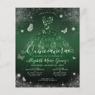 Flyer Foto barata de traje verde esmeralda verde de plat