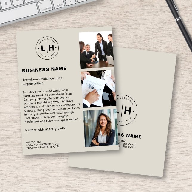 Flyer Foto comercial con logotipo de Personalizado moder (Modern Custom Logo Photo Business Flyer)